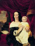 Ferdinand bol Portrait of Johana de Geer-Trip with daughter. Sweden oil painting artist